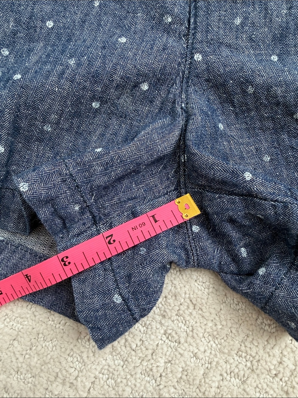 Old Navy Navy Blue Dot Linen-Blend Shorts - Picture 7 of 9